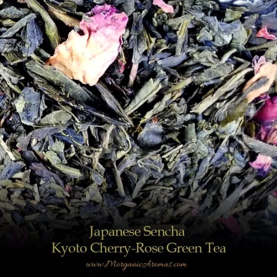 japanese sencha kyoto cherry rose green tea loose leaf