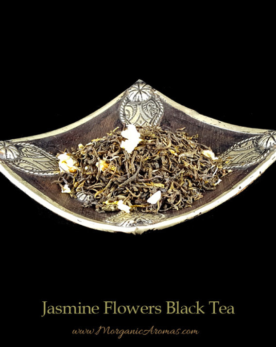 jasmine flowers black tea loose leaf